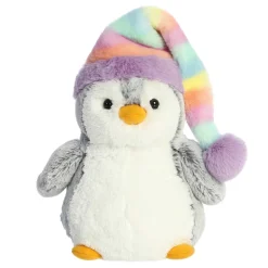 Aurora PomPom Penguin Rainbow Hat 7"