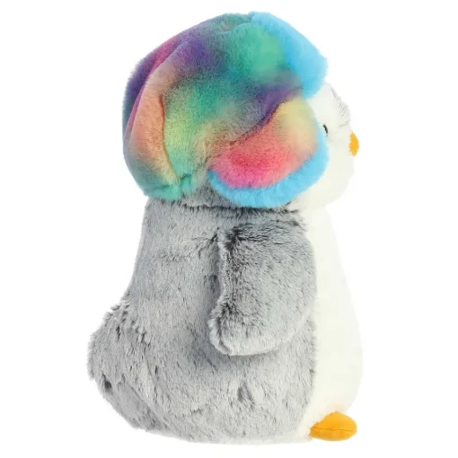 Aurora PomPom Penguin Rainbow Trapper 7"