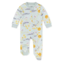 Burt's Bees Organic Baby One-Piece Sleep & Play Moon Dreams (Blue)