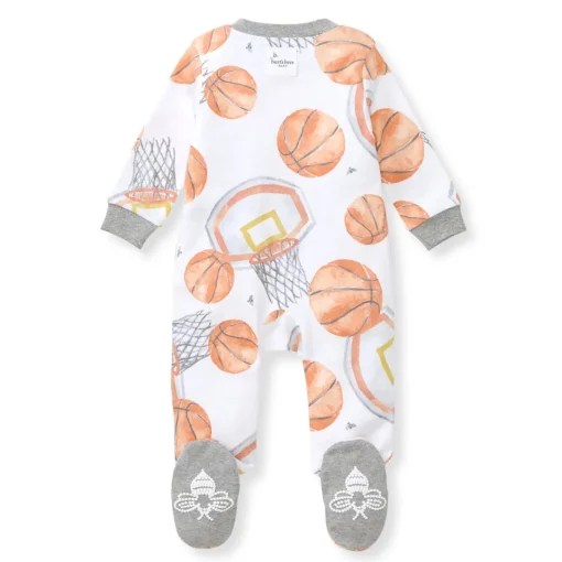 Burt's Bees Organic Baby One-Piece Sleep & Play Basketball