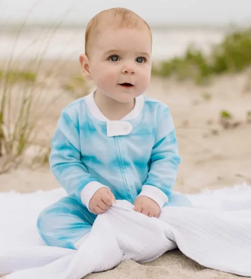 Burt's Bees Organic Baby One-Piece Footless Sleep & Play 2 Pack: Sandy Castles & Printed Tie Dye
