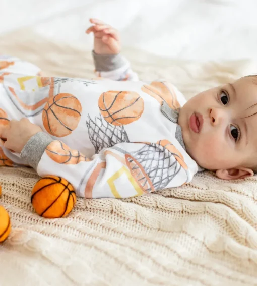 Burt's Bees Organic Baby One-Piece Sleep & Play Basketball
