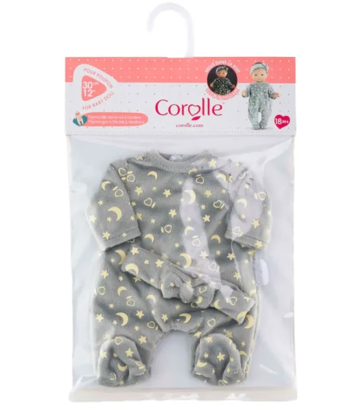 Corolle Dolls Clothes 12" Pajamas and Headband (Glow in the Dark)