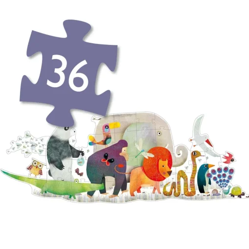 Djeco Giant Floor Puzzle 36 Piece: Animal Parade