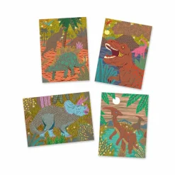 Djeco Metallic Scratch Card Activity Set: When Dinosaurs Reigned