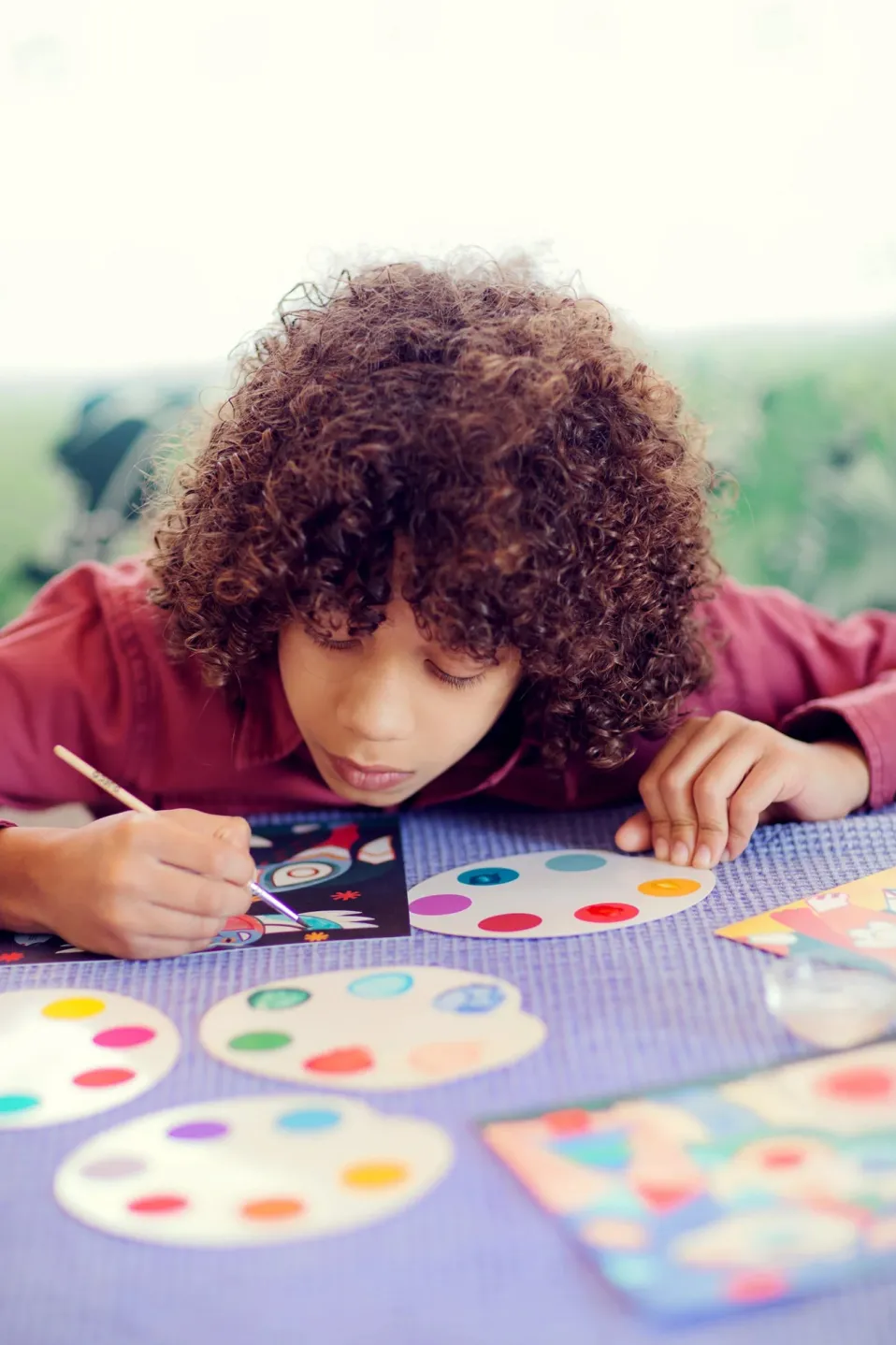 Djeco Surprise Watercolor Painting Cards Activity Set: Fanciful Bestiary