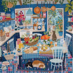 eeBoo 1000 Piece Puzzle Blue Kitchen