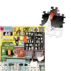 eeBoo 1000 Piece Puzzle Kitchen Chickens