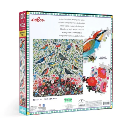 eeBoo 1000 Piece Puzzle Songbirds Tree