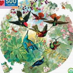 eeBoo 500 Piece Round Puzzle Hummingbirds