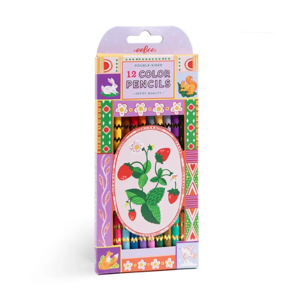 eeBoo Double-Sided Color Pencils 12 Piece Strawberries