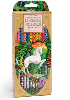 eeBoo Double-Sided Color Pencils 12 Piece Unicorn Garden