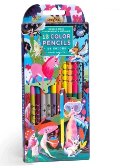 eeBoo Double-Sided Color Pencils 12 Piece Magical Creatures