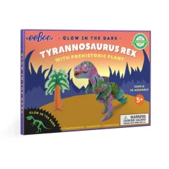 eeBoo Glow-in-the-Dark 3D Dinosaurs with Prehistoric Plants