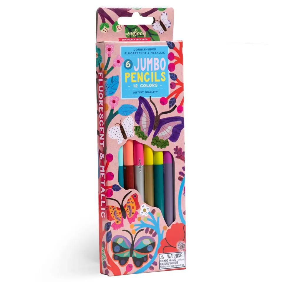 eeBoo Jumbo Double-Sided Color Pencils Butterflies