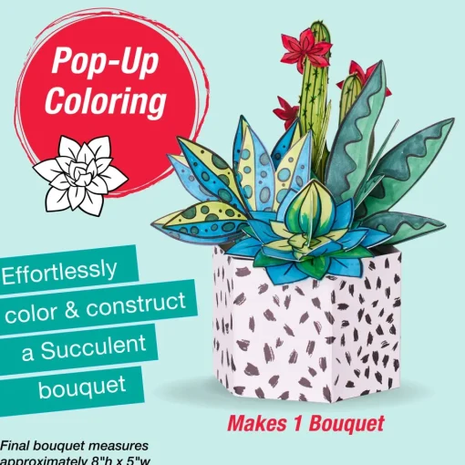 Faber-Castell Pop Up Coloring Bouquet - Succulents