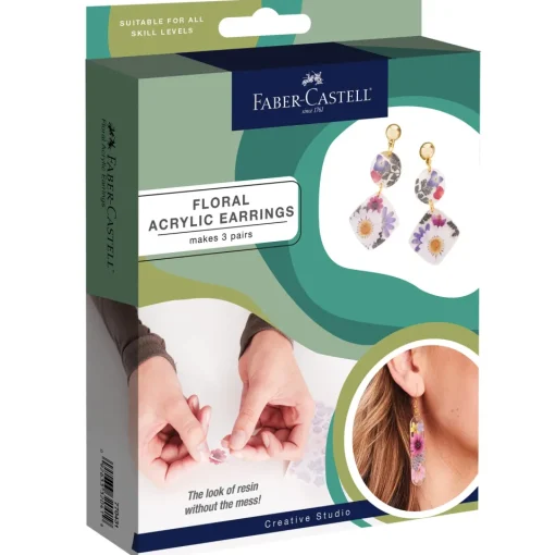 Faber-Castell Pressed Floral Acrylic Earrings