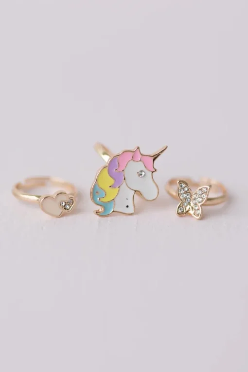 Great Pretenders Boutique Ring Set: Butterfly & Unicorn