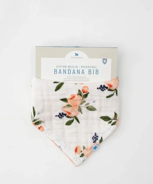 Little Unicorn Cotton Muslin Reversible Bandana Bib Watercolor Rose