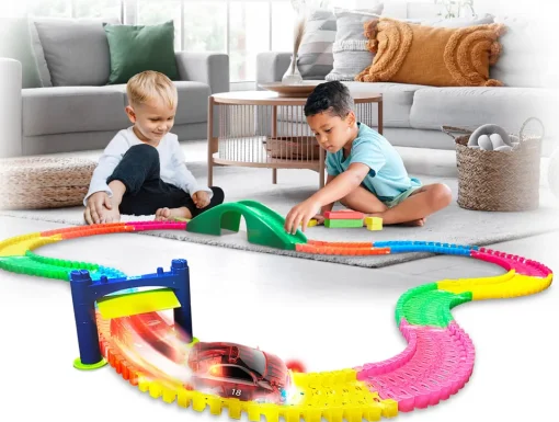 Mindscope Twister Track 3D 11 Feet of Neon Glow In The Dark Track + Car