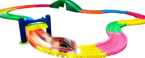 Mindscope Twister Track 3D 11 Feet of Neon Glow In The Dark Track + Car