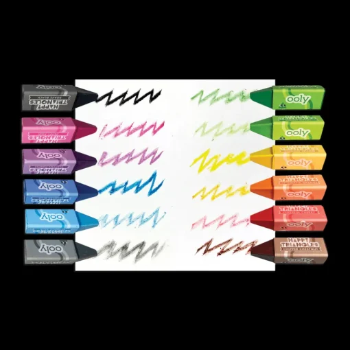 Ooly Happy Triangles Jumbo Crayons - Set of 12