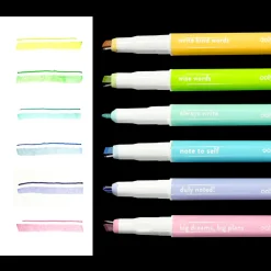 Ooly Noted! 2-in-1 Micro Fine Tip Pen and Highlighters - Set of 6