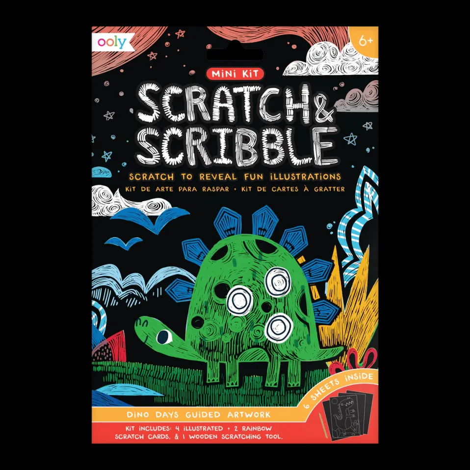 Ooly Scratch & Scribble Mini Scratch Art Kit - Dino Days