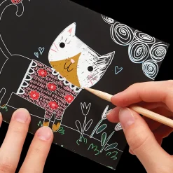 Ooly Scratch & Scribble Mini Scratch Art Kit - Cutie Cats