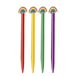 Snifty Enamel Charm Pen: Rainbow Topper on Green Pen