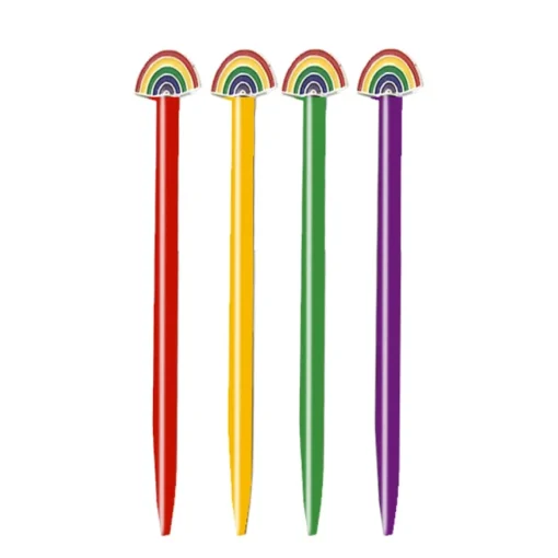 Snifty Enamel Charm Pen: Rainbow Topper on Green Pen